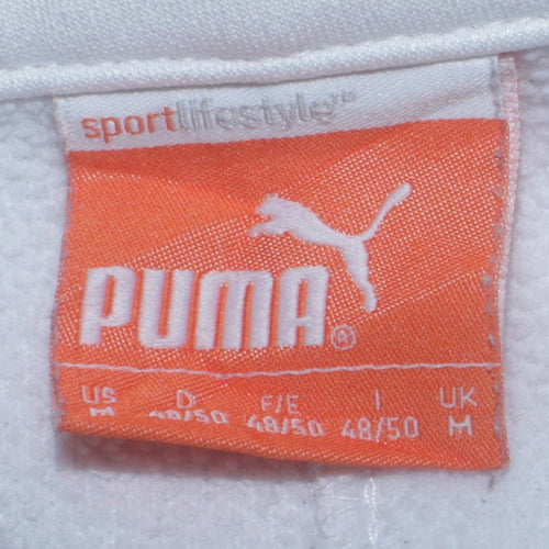 Puma Women's White Pink 1/4 Zip Pullover Sweatshirt M
