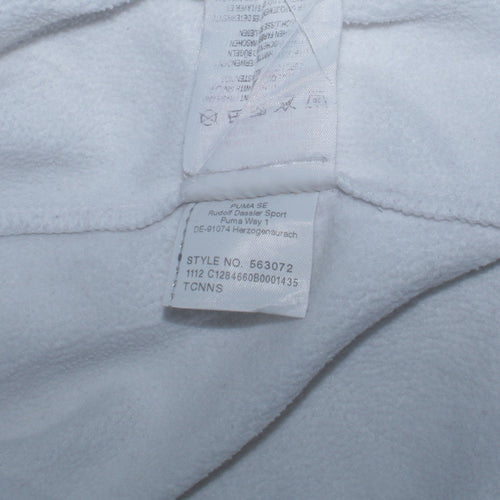 Puma Women's White Pink 1/4 Zip Pullover Sweatshirt M