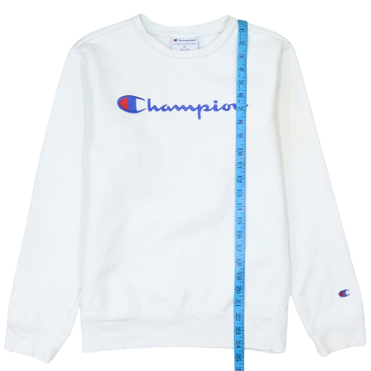 Champion Womens White XL Crew Neck Logo Sweatshirt