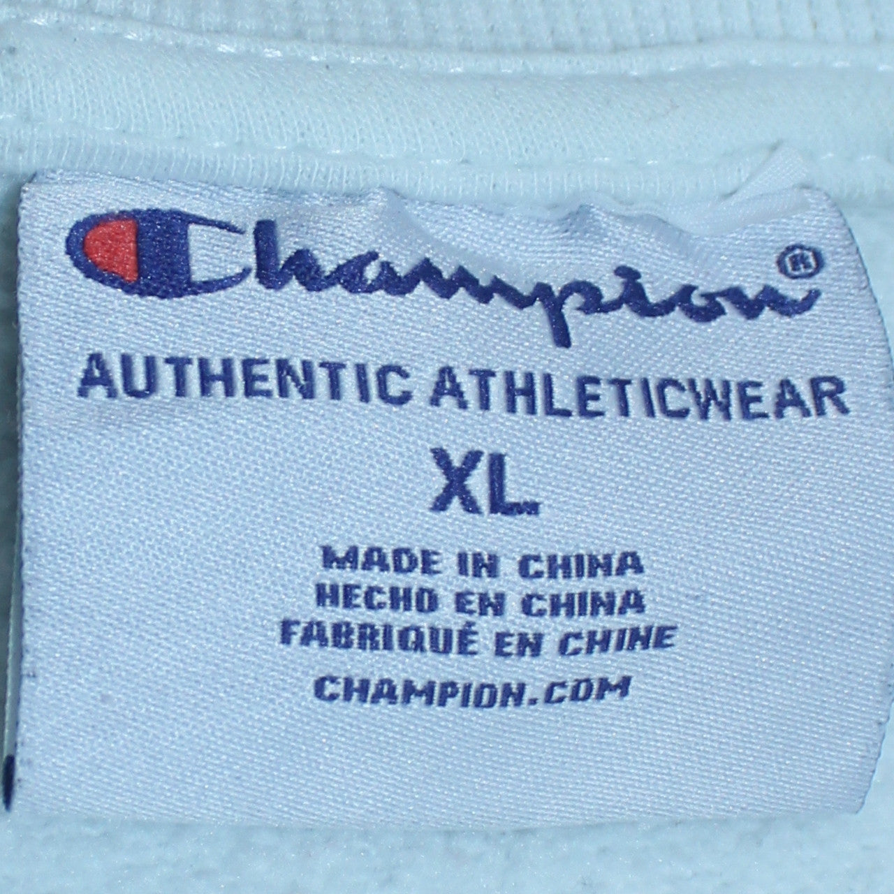 Champion Womens White XL Crew Neck Logo Sweatshirt