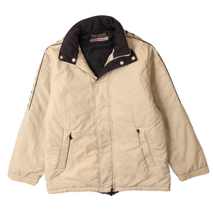 Kappa Men’s Beige Puffer Jacket Small Retro Winter Coat