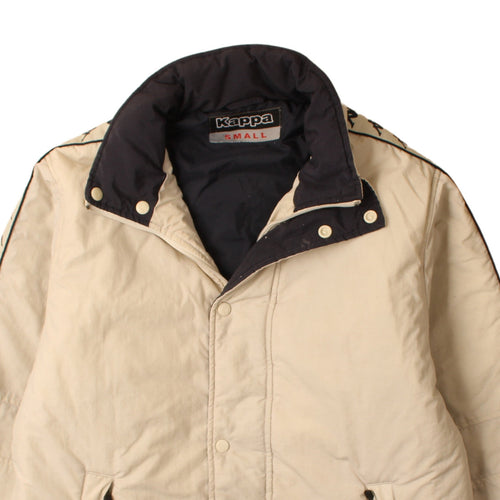 Kappa Men’s Beige Puffer Jacket Small Retro Winter Coat
