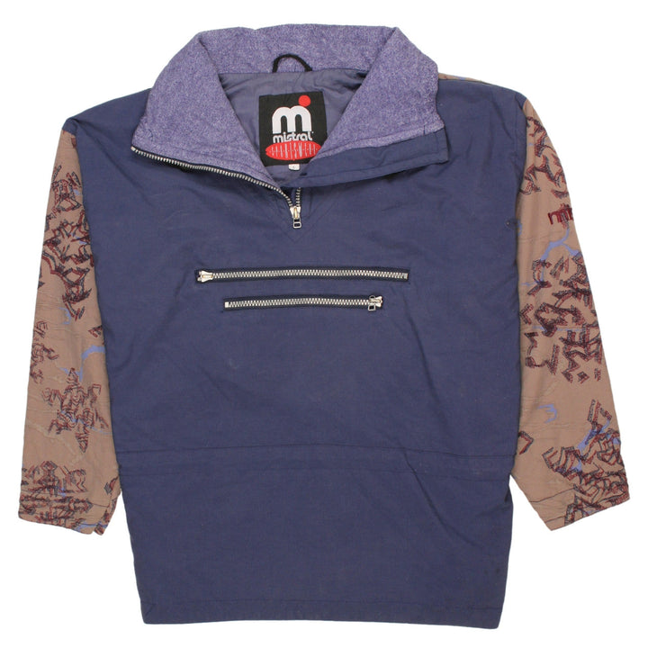 Mistral Mens Blue Retro 1/4 Zip Anorak Jacket Size L