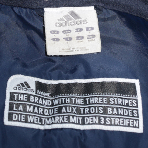 Adidas Men’s Blue Hooded Parka Jacket Size M Water Resistant