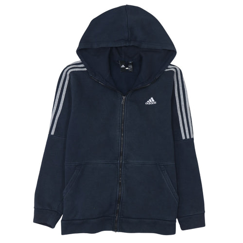Adidas Mens Blue Full Zip Hoodie Size M Sports Fleece