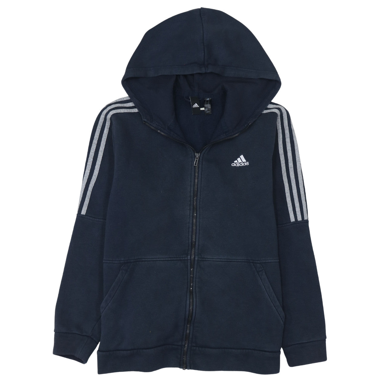 Adidas Mens Blue Full Zip Hoodie Size M Sports Fleece