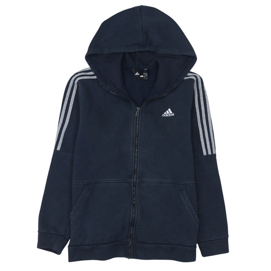 Adidas Mens Blue Full Zip Hoodie Size M Sports Fleece