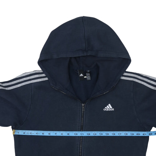 Adidas Mens Blue Full Zip Hoodie Size M Sports Fleece