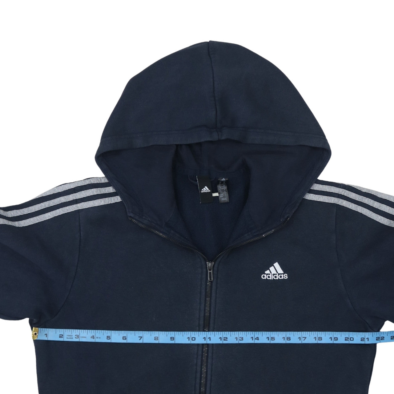 Adidas Mens Blue Full Zip Hoodie Size M Sports Fleece