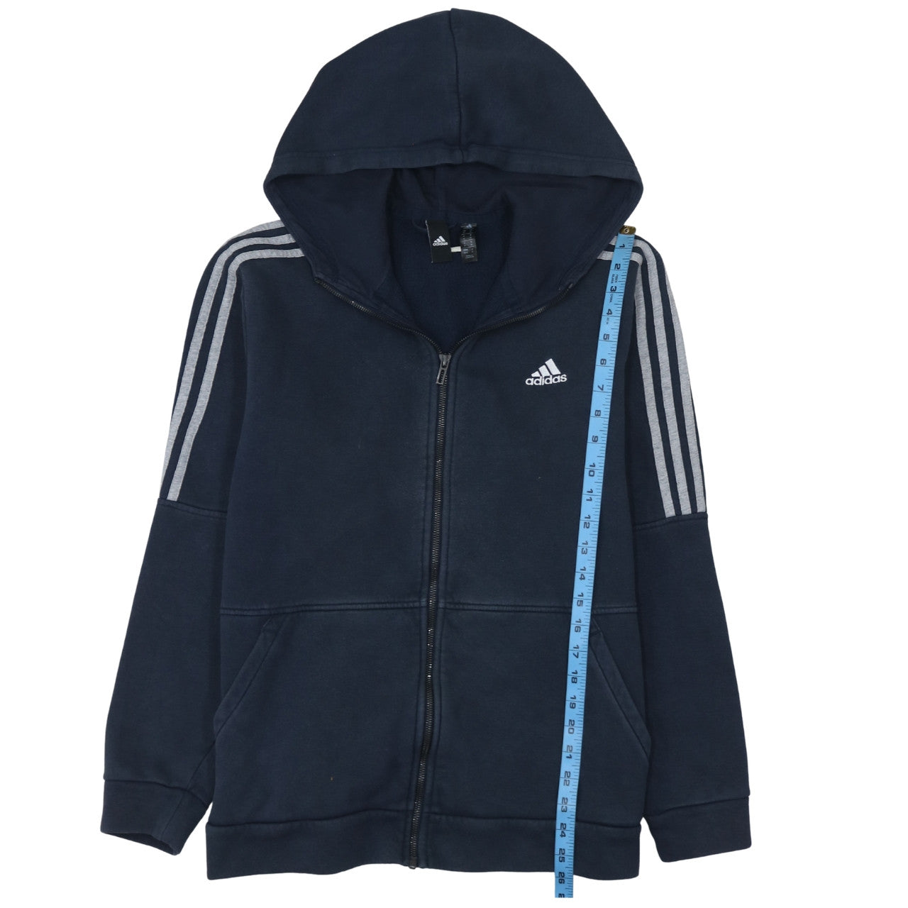 Adidas Mens Blue Full Zip Hoodie Size M Sports Fleece