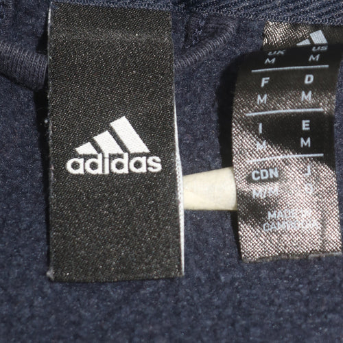 Adidas Mens Blue Full Zip Hoodie Size M Sports Fleece