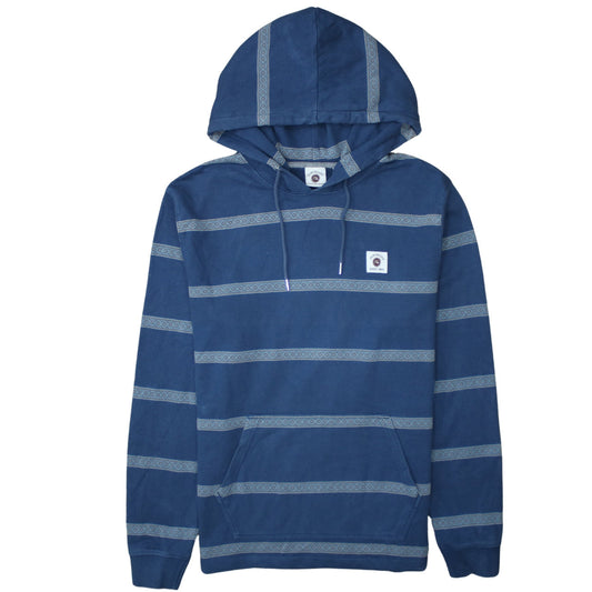Quiksilver Men's Blue Striped Pullover Hoodie Size L