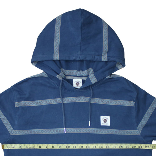 Quiksilver Men's Blue Striped Pullover Hoodie Size L