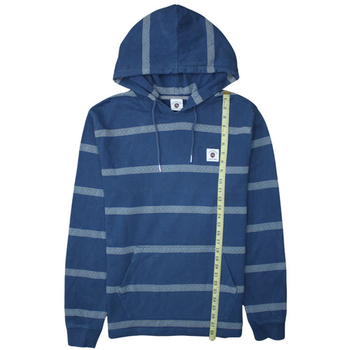 Quiksilver Men's Blue Striped Pullover Hoodie Size L