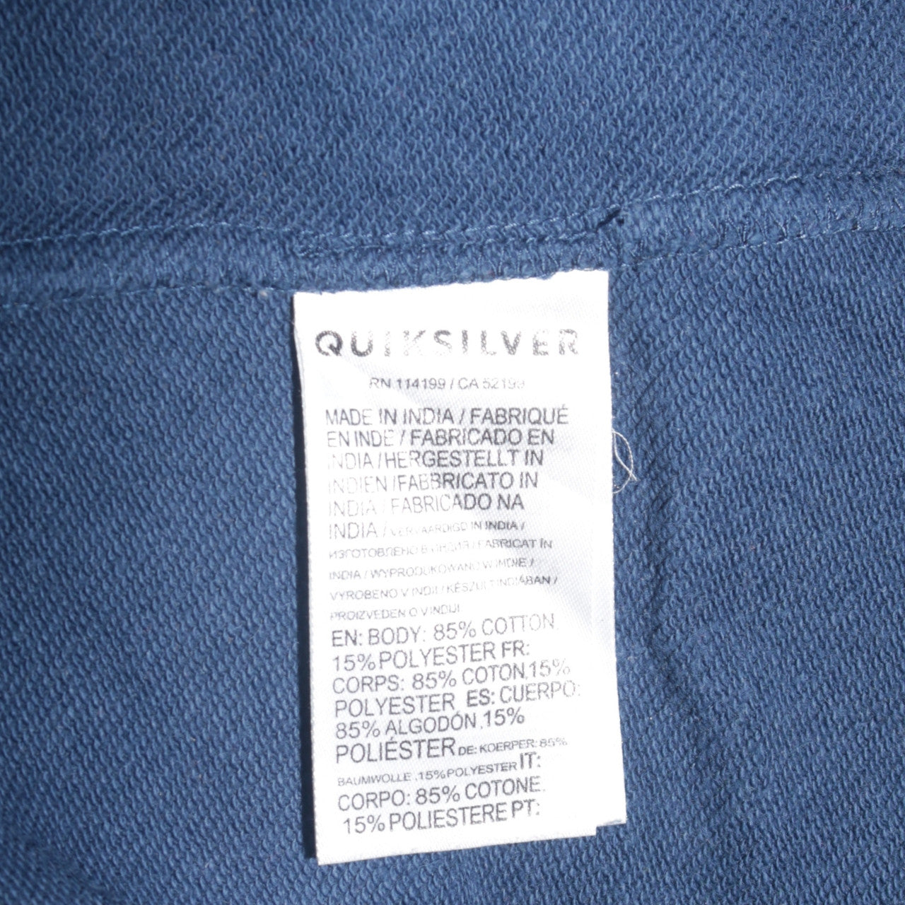 Quiksilver Men's Blue Striped Pullover Hoodie Size L