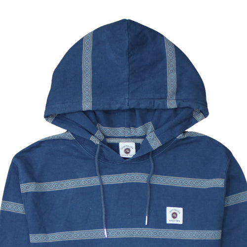 Quiksilver Men's Blue Striped Pullover Hoodie Size L