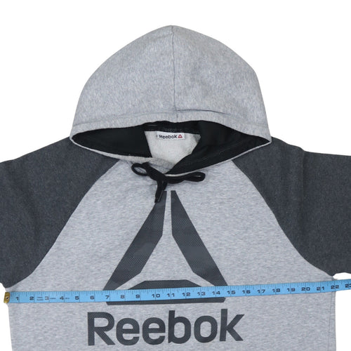 Reebok Mens Grey Pullover Hoodie Medium Sportswear Sweatshirt