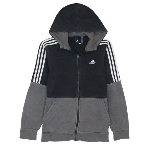 Adidas Men's Grey Full Zip Fleece Hoodie Size S Sportswear