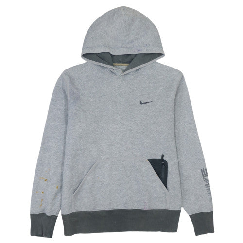 Nike Men's Grey Pullover Hoodie M Sports Logo Pocket Sweatshirt