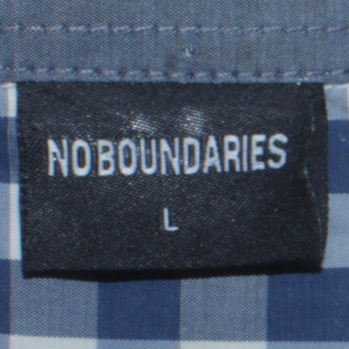 No Boundaries Men's Blue Check Button-Down Long Sleeve Shirt Size L