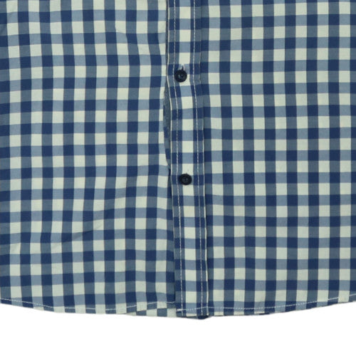 No Boundaries Men's Blue Check Button-Down Long Sleeve Shirt Size L