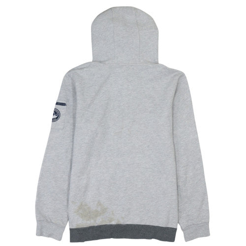 Adidas Mens Grey Pullover Hoodie M Logo Graphic Cotton Fleece