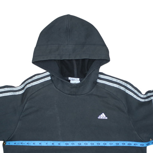 Adidas Men’s Black Pullover Hoodie Size M Sports Fleece Sweatshirt
