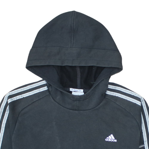 Adidas Men’s Black Pullover Hoodie Size M Sports Fleece Sweatshirt