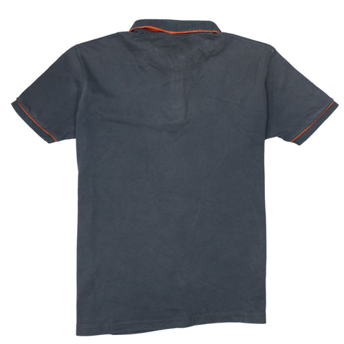 Fred Perry Men's Grey Orange Trim Cotton Polo Shirt Size L