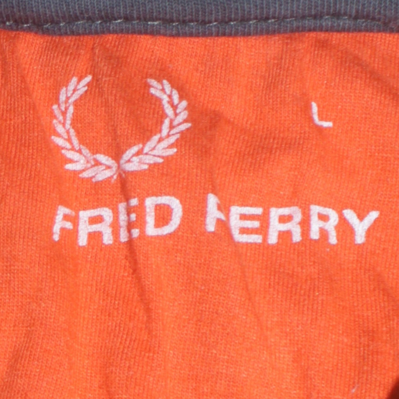 Fred Perry Men's Grey Orange Trim Cotton Polo Shirt Size L
