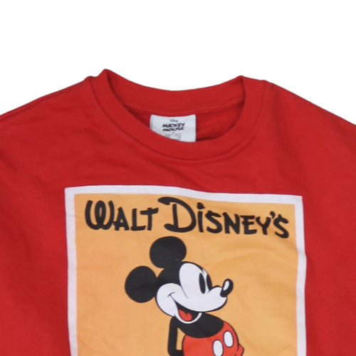 Primark Disney Women's Red Mickey Mouse Sweatshirt Size S 10/12