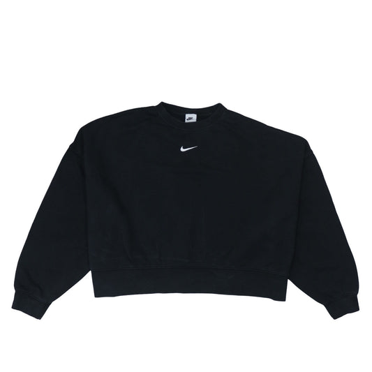 Nike Women Black XL Pullover Sweatshirt Crew Neck Logo Sportswear