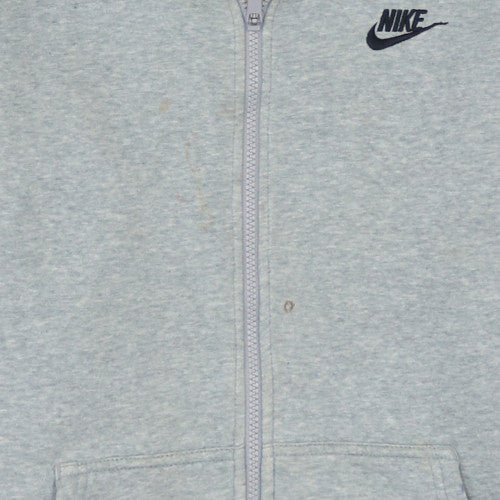 Nike Men's Grey Full Zip Hoodie S Fleece Casual Sportswear