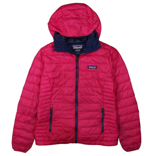 Patagonia Womens Pink Hooded Puffer Jacket Small - Lightweight Insulated