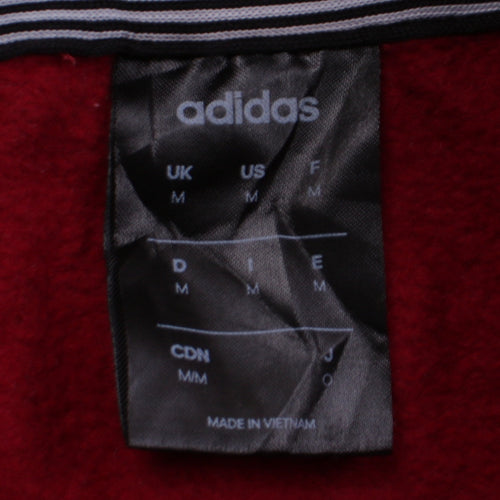 Adidas Men's Red Pullover Hoodie Medium Regular Fit Fleece