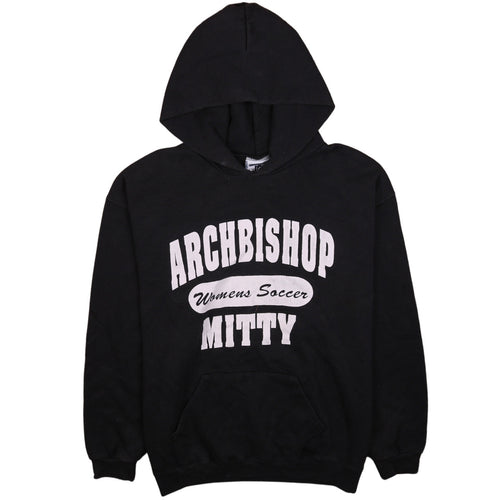 Lee Men's Black Pullover Hoodie L Logo Sports Graphic Vintage