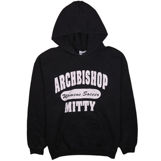 Lee Men's Black Pullover Hoodie L Logo Sports Graphic Vintage