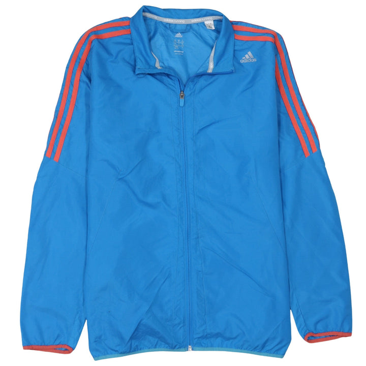 Adidas Women Blue XL Windbreaker Running Jacket ClimaProof Zip Lightweight