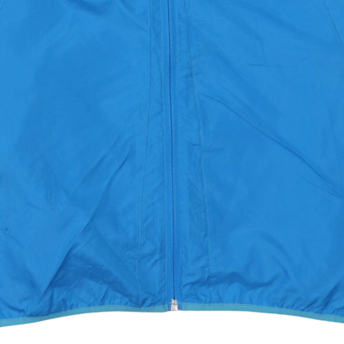 Adidas Women Blue XL Windbreaker Running Jacket ClimaProof Zip Lightweight