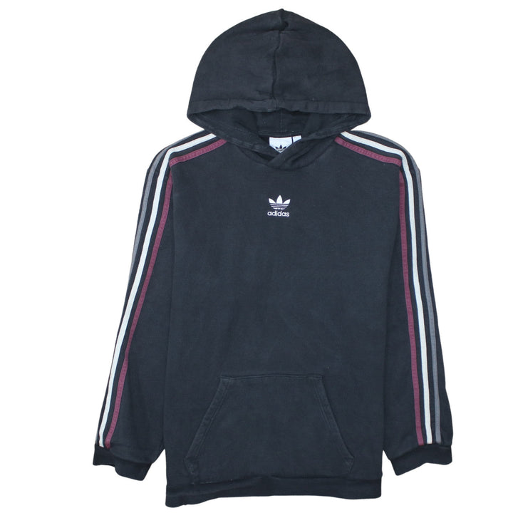 Adidas Men Black Hoodie Medium Pullover Cotton Blend Casual