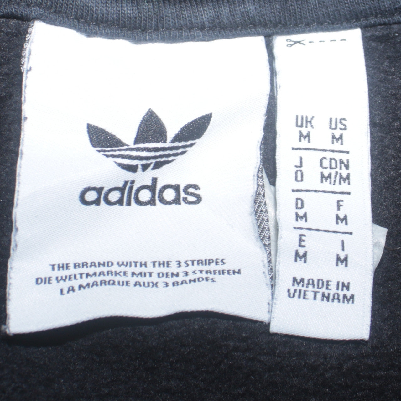 Adidas Men Black Hoodie Medium Pullover Cotton Blend Casual