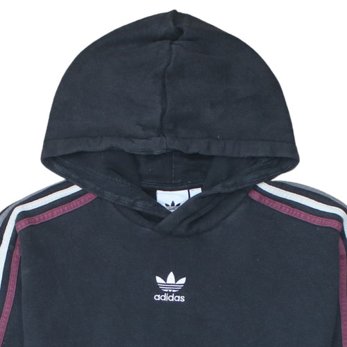Adidas Men Black Hoodie Medium Pullover Cotton Blend Casual