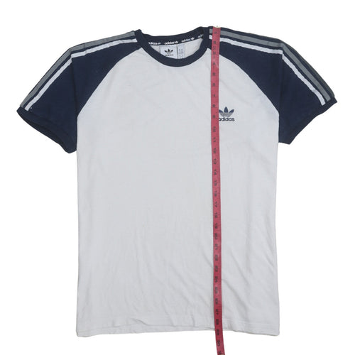 Adidas Men's White Navy XL Crew Neck Logo Sports T-Shirt