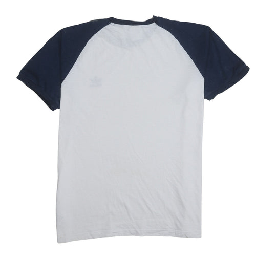 Adidas Men's White Navy XL Crew Neck Logo Sports T-Shirt