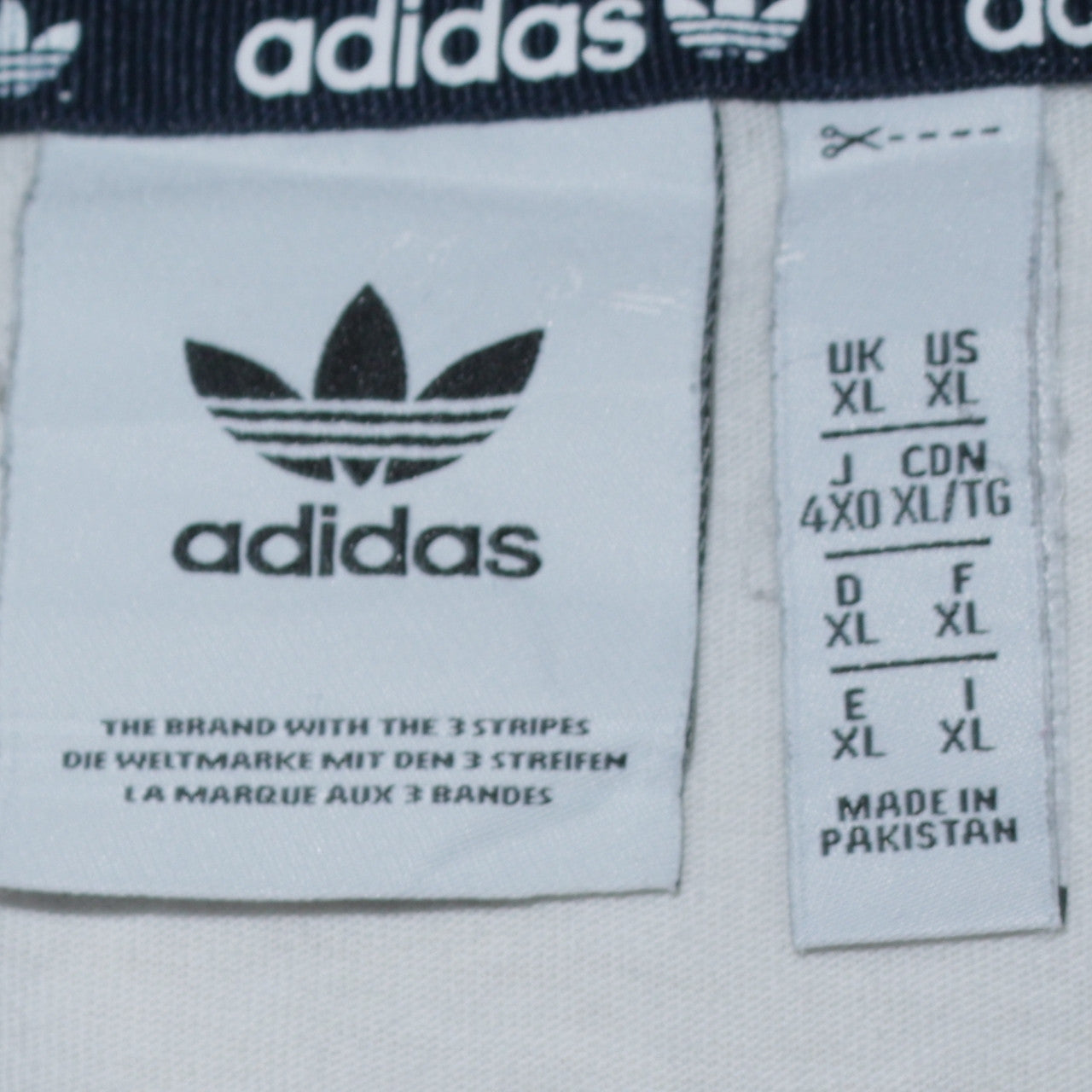 Adidas Men's White Navy XL Crew Neck Logo Sports T-Shirt