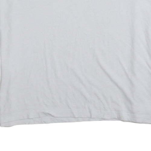 Adidas Men's White Navy XL Crew Neck Logo Sports T-Shirt
