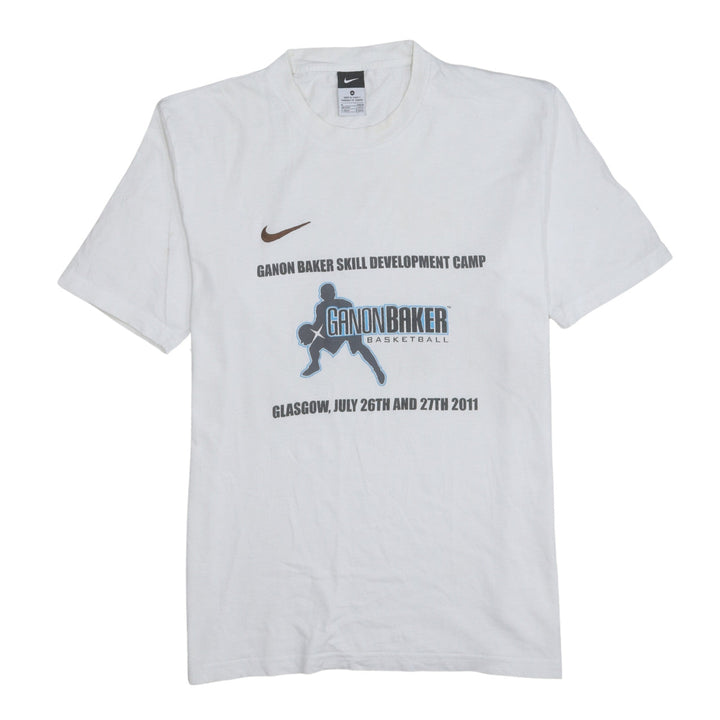 Nike Men's White Medium Ganon Baker Basketball Graphic T-Shirt