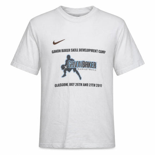 Nike Men's White Medium Ganon Baker Basketball Graphic T-Shirt