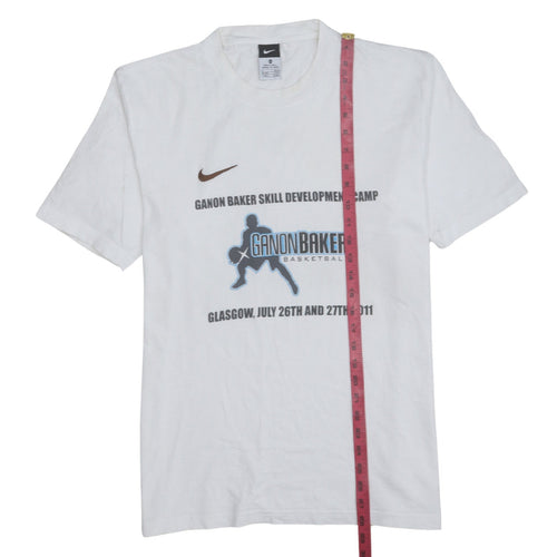 Nike Men's White Medium Ganon Baker Basketball Graphic T-Shirt