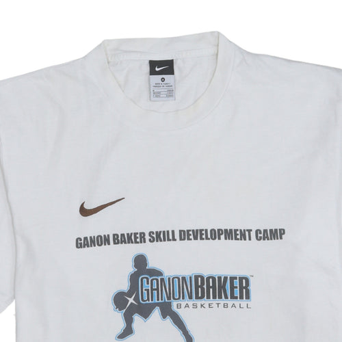 Nike Men's White Medium Ganon Baker Basketball Graphic T-Shirt